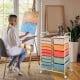 15-drawer utility rolling organizer cart in multicolor with a metal frame, ideal for home or office storage.