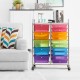 15-drawer rolling storage cart with multicolor transparent drawers, ideal for home or office organization and easy.