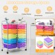 15-drawer rolling storage cart with transparent multicolor bins, ideal for organizing home, office, or school supplies.