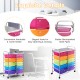 15-drawer rolling storage cart with transparent multicolor drawers, metal frame, and convenient handles for easy.