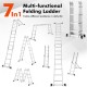 15 feet folding aluminum ladder in multiple configurations, featuring anti-slip rungs and a safe locking hinge for.