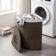 Bamboo laundry hamper with removable liner, 15-gal capacity, lightweight design, perfect for bedrooms and laundry rooms.