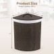Bamboo laundry hamper with removable liner, 15-gal capacity, 24" height, perfect for bedrooms and laundry rooms.