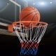 15-inch basketball rim with orange finish and all-weather net, ideal for indoor and outdoor play.