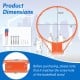 15-inch basketball rim goal in orange with mounting hardware and all-weather net, ideal for indoor and outdoor play.
