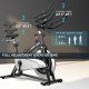 Adjustable exercise bike with 30 lbs flywheel, LCD monitor, and 9 handlebar heights for home or gym use.