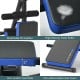 Close-up of the adjustable weight bench featuring breathable PU leather, high-density foam rollers, and anti-scratch.