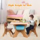 Kids activity table and chair set made of durable PP material, ideal for ages 2-6, perfect for arts and crafts.