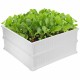 Large 48-inch white raised garden bed planter made of HDPE, ideal for growing vegetables and flowers in outdoor spaces.