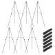 Set of 6 black metal easel stands, 166 cm tall, featuring adjustable height and anti-slip foot pads for stability.