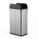 16-gallon silver trash can with wing lids, designed for low countertops, featuring touchless infrared sensor and soft.