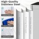 Close-up of the 16-gallon silver trash can showcasing high-quality stainless steel, anti-fingerprint layer, and.