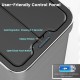 User-friendly control panel of a 16-gallon silver trash can with touchless sensor and manual opening features.