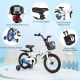 16-inch kids bike in white with removable training wheels, storage basket, and adjustable seat for growing children.