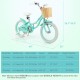 16-inch kids bike in green with training wheels, adjustable seat, and front basket for dolls and snacks. Ideal for.