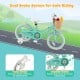 16-inch kids bike in green with training wheels, hand brake, and adjustable seat for safe riding and fun adventures.