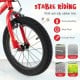 Close-up of the 16-inch kids bike tire featuring anti-slip rubber, shock-absorbing, wear-proof, and puncture-proof.