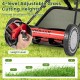 Adjustable height lever on the 16-inch push lawn mower for 4 cutting positions, designed for efficient grass cutting.