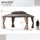 16 x 12 FT hardtop gazebo with a waterproof roof and mesh netting, ideal for outdoor patio and garden gatherings.