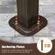 Anchoring plates with pre-drilled holes and screws for fixing the 16x12 FT hardtop gazebo on solid ground.