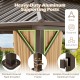 Heavy-duty aluminum frame of the 16x12FT gazebo with curtains and netting, ensuring stability and weather resistance.