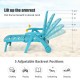 Turquoise 5-position adjustable folding lounger chaise chair with armrest, perfect for outdoor relaxation by the.