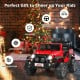 Red 12V 2-seater ride-on car with remote control, storage box, and LED lights for fun outdoor adventures.