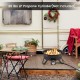 17-inch portable gas fire pit with folding legs, stainless steel burner, ideal for camping and outdoor cooking.