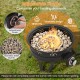 17-inch portable gas fire pit with adjustable flame, stainless steel burner, and folding legs for camping and outdoor.