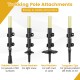 Trekking pole attachments including rubber covers, snow baskets, mud baskets, and tungsten tips for versatile terrain.