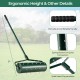 Manual lawn aerator with 21-inch width, 51-inch ergonomic height, and detachable handle for easy soil loosening.