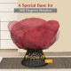 Dark red ergonomic rattan Papasan chair with 360-degree swivel and soft cushion, perfect for indoor and outdoor use.