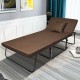 Brown folding guest sleeper bed with adjustable backrest, sturdy steel frame, and extra pillow for versatile comfort.