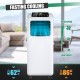 9000 BTU portable air conditioner with remote control, featuring a digital display and adjustable blowing direction for.