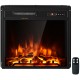 18-inch electric fireplace with remote control, 1500W heat setting, and 5 flame colors for cozy indoor heating.