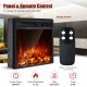 Electric fireplace with remote control, 1500W heat setting, and 5 flame colors for cozy indoor comfort.