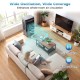 Evaporative air cooler in black with wide oscillation, 1800 CFM airflow, and 4-gallon water tank for efficient cooling.