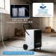 189 pints commercial dehumidifier with built-in pump, showing drainage features and large wheels for easy mobility.