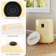 Yellow 18L towel warmer with LED display, galvanized inner wall, and lid with handle for easy use and safety.