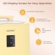 LED display of the 18L yellow towel warmer showing temperature settings and auto shut-off features for easy operation.