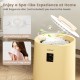 Large yellow towel warmer with LED display, 18L capacity, aromatherapy holder, and auto shut-off for safe use.