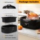 18QT electric roaster oven with self-basting lid, removable pan, and cool-touch handles for cooking a whole turkey.