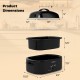 Dimensions of the 18QT Electric Roaster Oven with removable pan, self-basting lid, and cool-touch handles for safe.