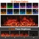 3-sided electric fireplace showcasing 12 flame colors and 4 brightness levels, perfect for modern ambiance and warmth.