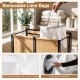 Dual removable liner bags made of breathable poly-cotton fabric for easy cleaning in a natural bamboo laundry hamper.