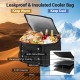 Portable 18 Gal black car trunk organizer with lid, made of 600D Oxford fabric, features 3 compartments for versatile.