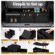 18 Gal black car trunk organizer with lid, featuring 3 compartments and pockets for groceries and gear, ideal for.