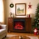 18-inch electric fireplace insert with 7 flame colors, remote control, and cozy ambiance for living room settings.