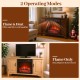 18-inch electric fireplace insert showcasing flame and heat mode, featuring 7 flame colors and remote control for cozy.