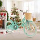 18-inch green kids bike with training wheels, adjustable seat, and front basket, perfect for indoor and outdoor fun.